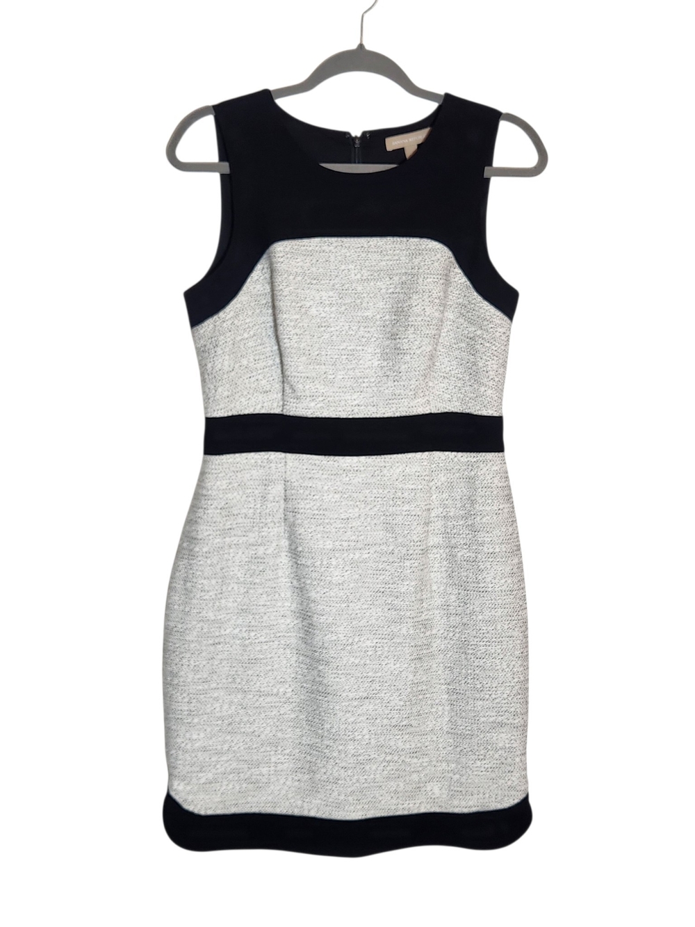 Banana Republic Black and Ivory Tweed Sheath Mini Dress Size 6